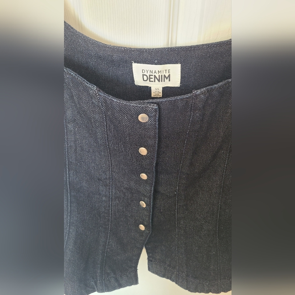 Snap Front Denim Corset Top - Picture 3 of 6